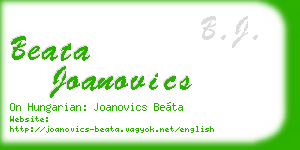 beata joanovics business card