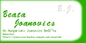 beata joanovics business card